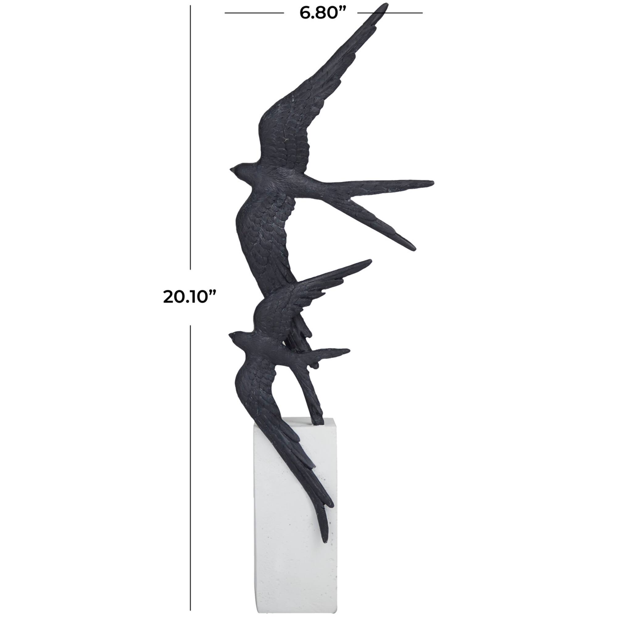 20" Black Bird Sculpture